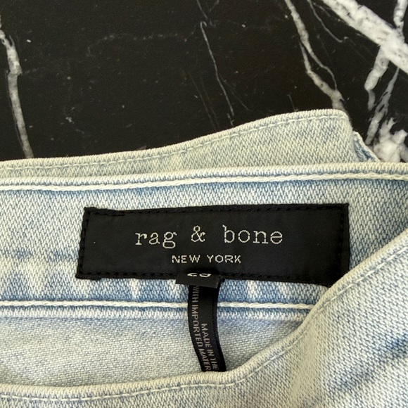 rag & bone Light Blue Cropped High-Rise Straight Jeans - Picture 2 of 5